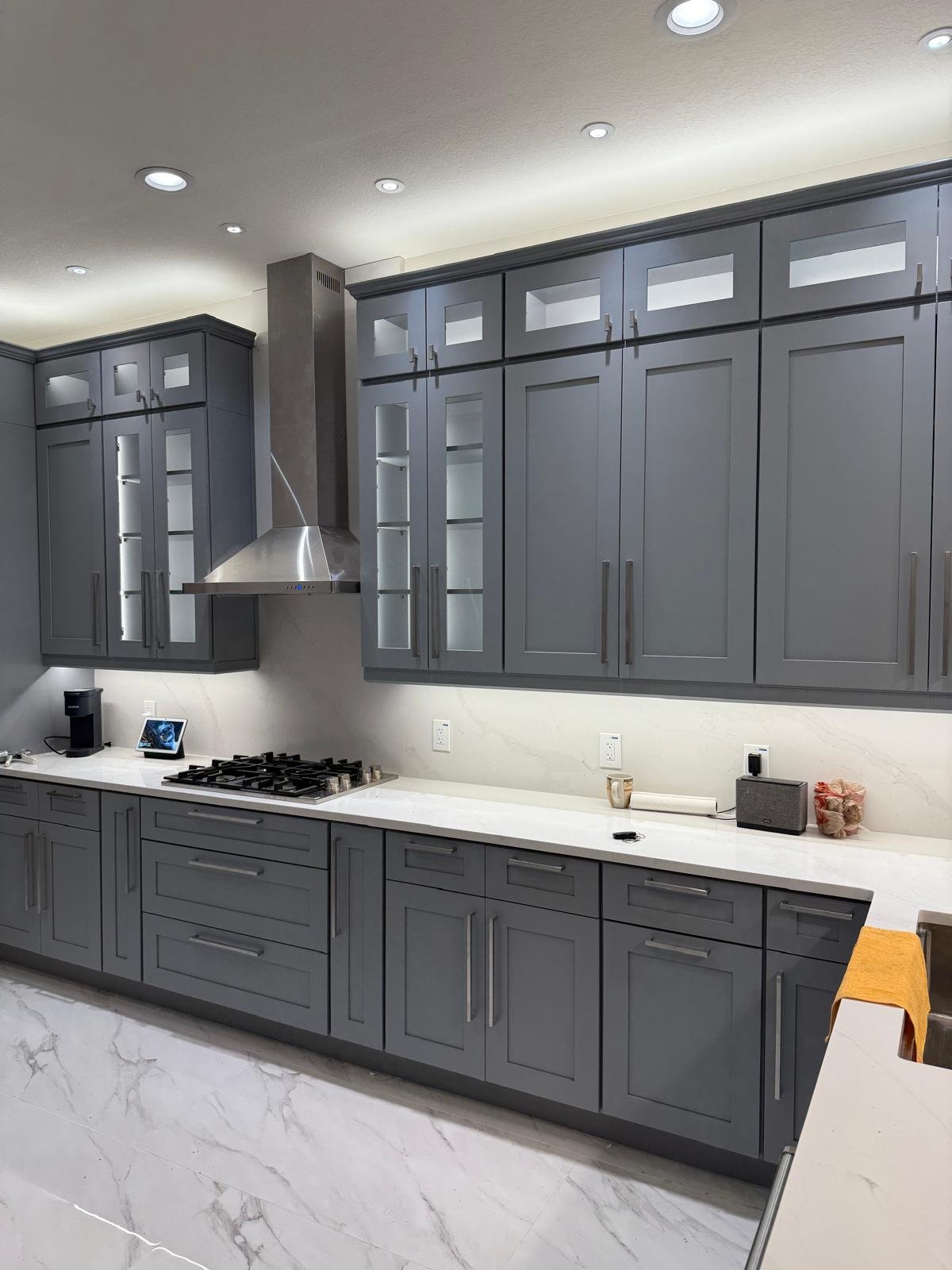 After: Sleek Charcoal Gray Custom Kitchen Remodel in Tamba