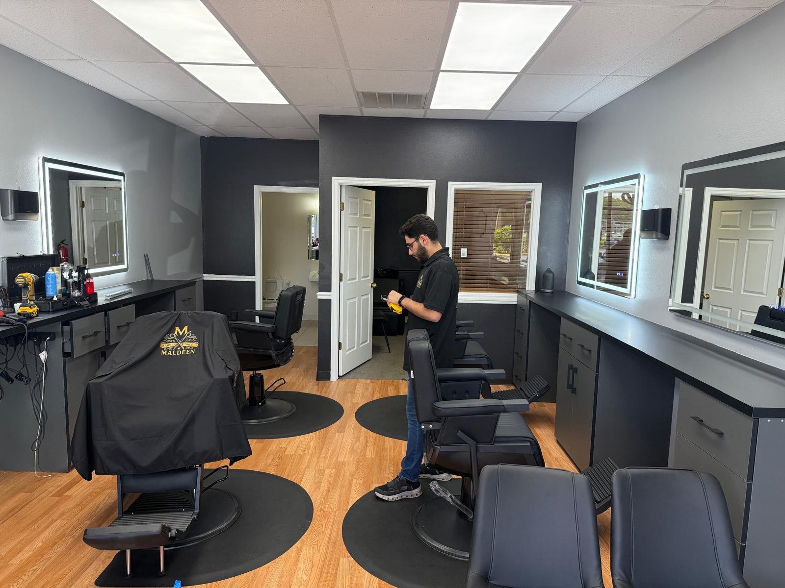 Modern Barbershop Custom Workstations