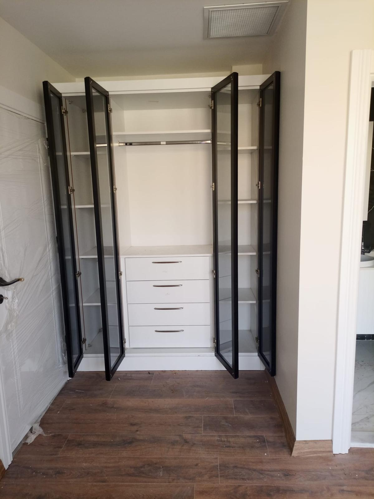 Minimalist Glass-Front Custom Closet