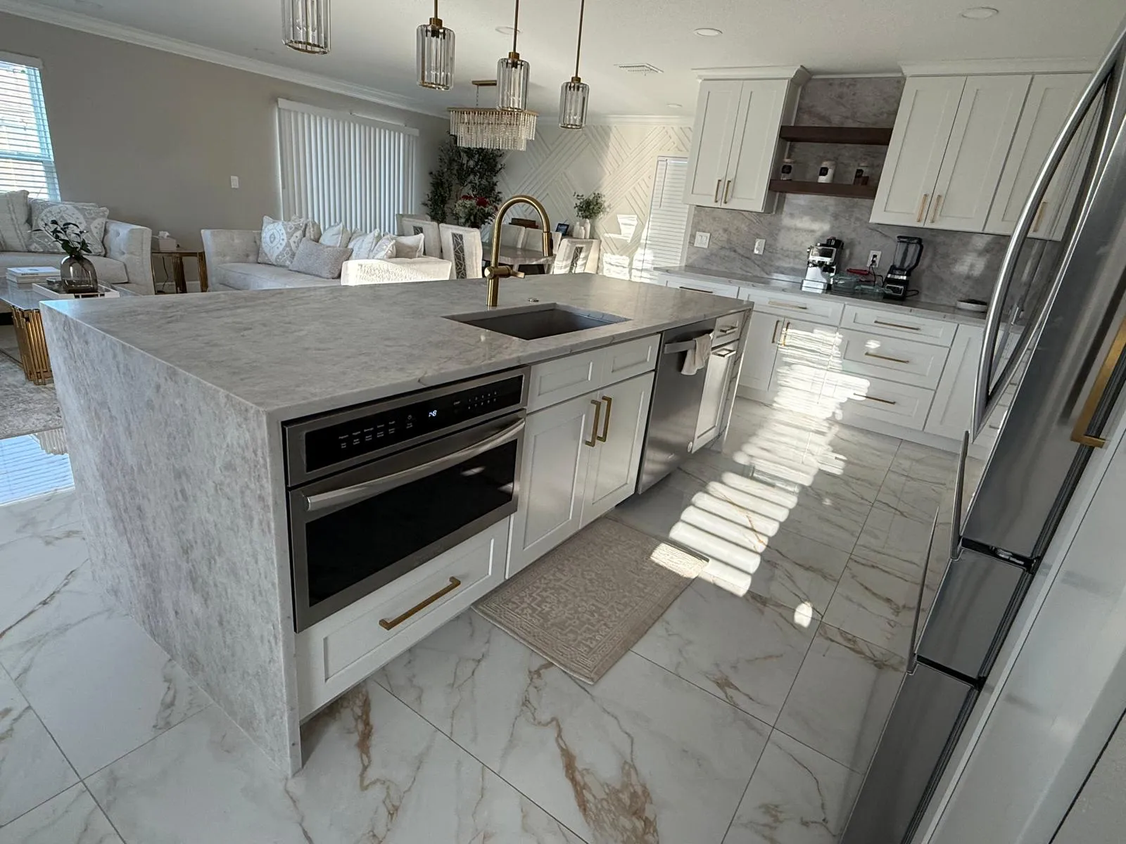 Modern Custom Floating Vanity & Built-In Storage Unit in Tampa