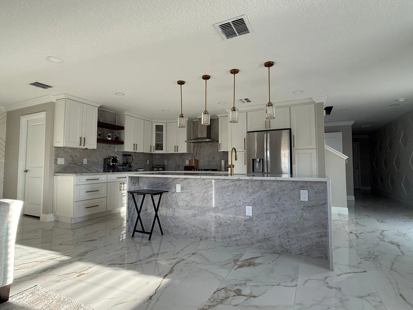 Modern Custom Floating Vanity & Built-In Storage Unit in Tampa, Bespoke Furniture project in Wesley Chapel — photo 3 of 4